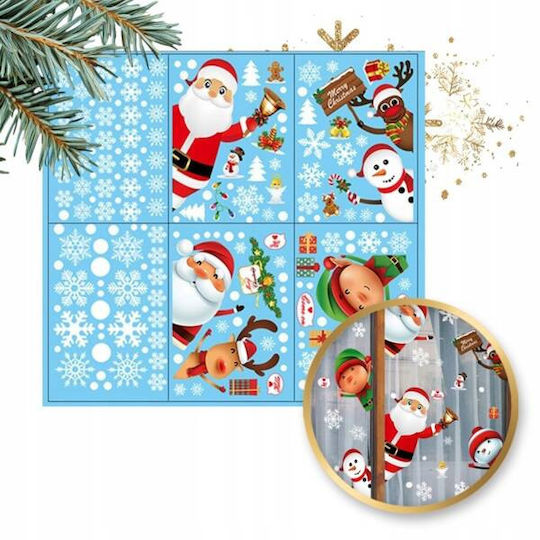 Ecarla Weihnachtsaufkleber Bunte Fensteraufkleber 6 Stücke 25x35cm Nkd11