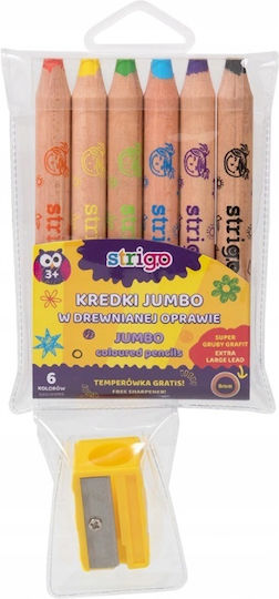 Strigo Jumbo Wooden Crayons 6 Pcs Case Ssc113