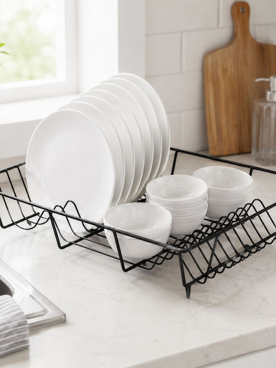 ForHome Στραγγιστήρι Γούρνας Μεταλλικό Μαύρο 48x32x8cm
