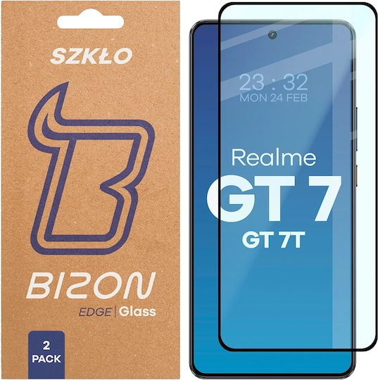 Set 2 Folii Protectie Telefoane Glass Edge Duo Tempered Glass Compatibile Realme GT 7 GT 7T Negru