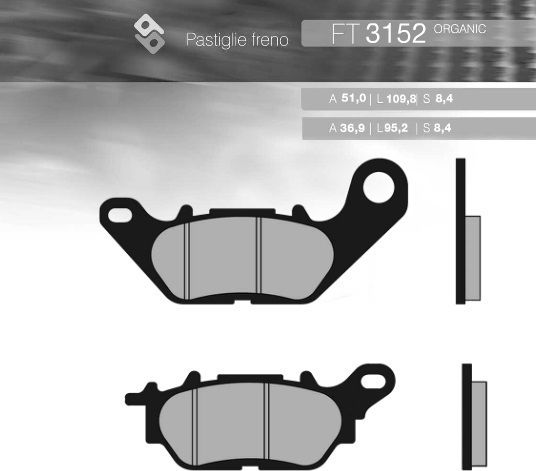 Brenta Brake Pads Kh464 Yamaha Ybr 125 '06-'15 Front Ft 3152