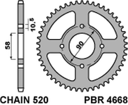PBR Jtr273 45 Hinteres Ritzel KTM 125 Herzog Stahl Langlebig Robust