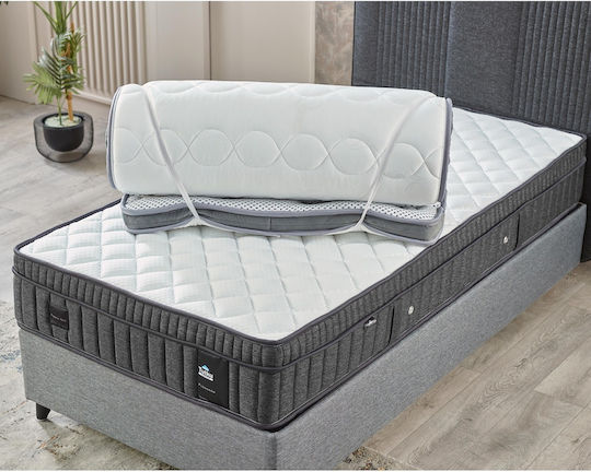 SteweHome Mattress Topper Single Foam with Removable Cover and Straps 90x190x8cm