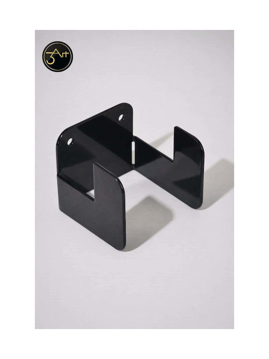 SteweHome Metal Wall Hanger 2 Hooks Black 6x6cm 3 Pieces