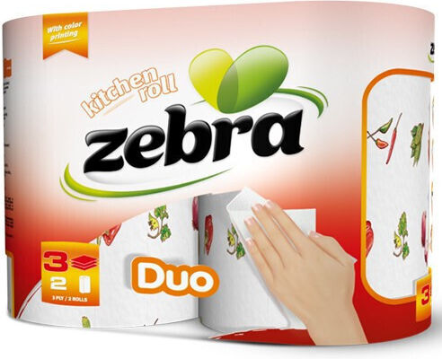 Zebra Duo Hartie de Bucatarie 2 Role 3 Straturi 2 Pachete