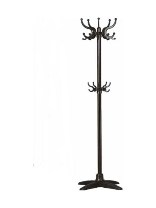 SteweHome Metallic Black Coat Rack 168cm