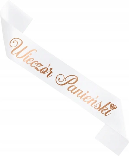 Bachelorette Sash White Rose Gold 160cm