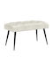 Velvet Dining Bench Cream 80x40x46cm