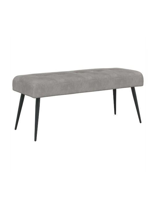 Velvet Dining Bench Light Grey 110x40x46cm