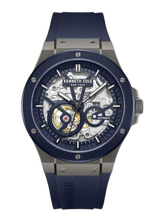 Kenneth Cole Men's Watch 43mm Automatic With Grey Rubber Strap