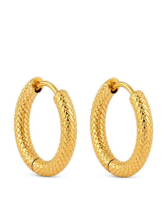 Senza Senza Earrings Hoops from Steel Gold Plated