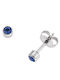 Senza Steel Earrings with Blue Stones