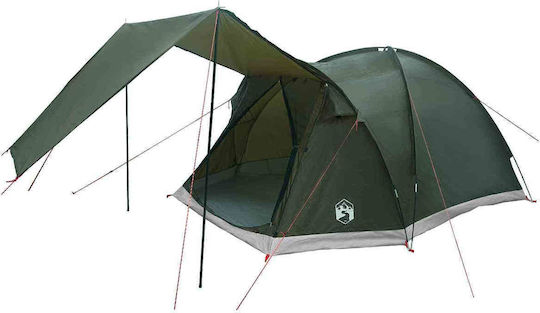 vidaXL Camping Tent Igloo Green for 4 People 398x260x177cm
