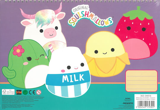 Gim Блок За Рисуване 23x33 40 Листа Стикери Squishmallow