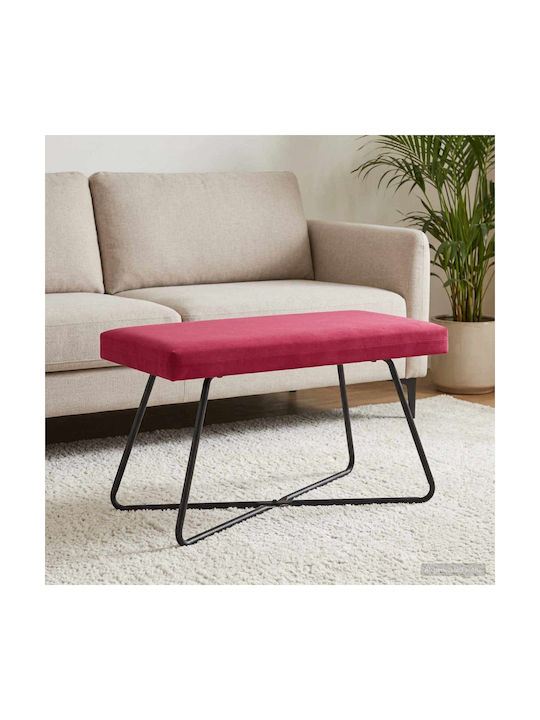 Velvet Upholstered Bench Stool Red 80x40x45cm