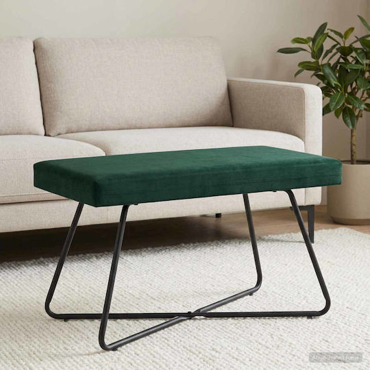 Taburet Tapițat Cu Catifea Verde Închis 80x40x45cm