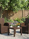 Πολυθρόνα Εξωτερικού Χώρου Rattan Καφέ 2τμχ 56x63x92εκ.