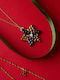Christmas Necklace "Black & Gold Star" – Chain 70cm
