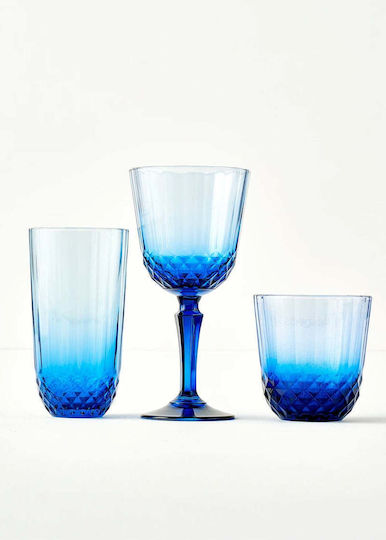 SteweHome Set Brillen für Weißwein und Rotwein aus Glas Blau STE-035145-P35145 18 Stück