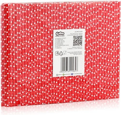 Rote Papier-Strohhalme Mit Weißen Punkten 6x197 Mm 250 Stück