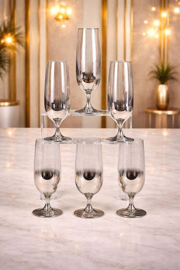 SteweHome SteweHome Wasserbrillen Glas Silber 6 Stück