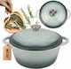 Enamelled Cast Iron Pot 22cm 3l Hage Sea Salt