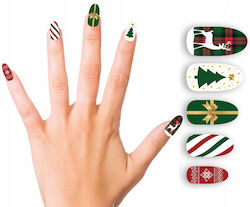 Artificial Nail Tips + Glue Christmas Reindeer Christmas 12pcs