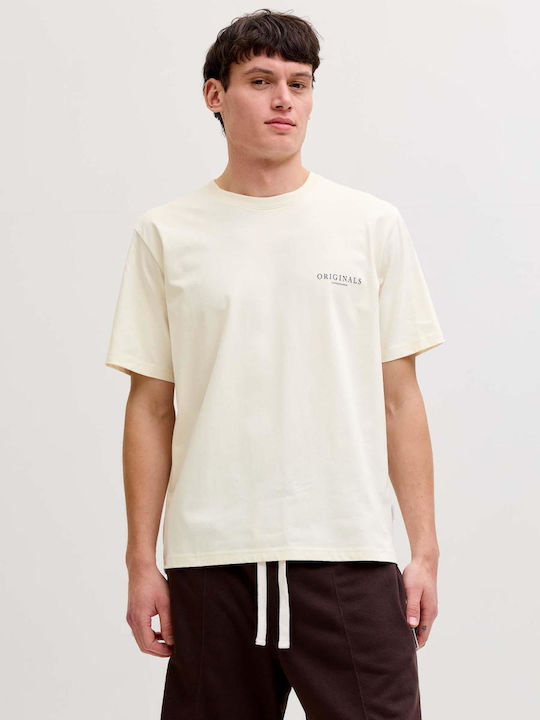 Jack & Jones Tricou Cu Guler Rotund Ecru