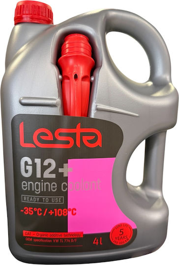 Lesta Антифриз Paraflu За Автомобил Радиатор G12+ -35°C Розов Цвят 4л