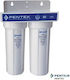Pentair 2gsl Duo Wasserfiltrationssystem mit Doppelter Unter der Spüle Rohrquerschnitt ½" mit Ersatzfilter WFI0449