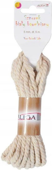 Cotton Cord White 5mm X 5m