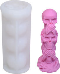 Silicone Mold Candles Three Skulls 155x70x65 Mm