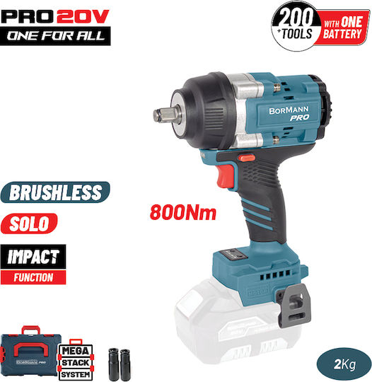 Bormann Pro BBP5387CA Brushless Μπουλονόκλειδο Μπαταρίας 20V Solo με Υποδοχή 1/2"
