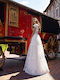 Rene Maxi Wedding Dress Open Back with Lace White