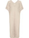 Sommer Maxi Wickel Damenkleid Gestrickt Graue