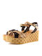 Sommer Damenplattformen Tabac Braun