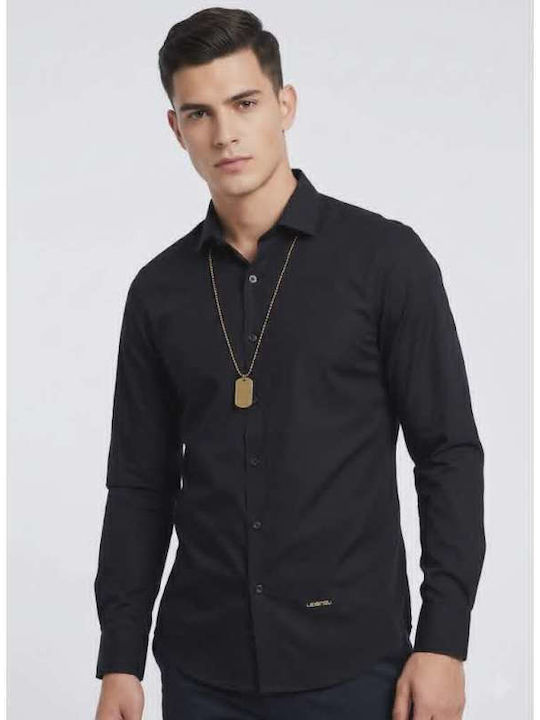 Stefan Fashion Μακρυμάνικo Πουκάμισο Ριγέ Black