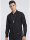 Long Sleeve Striped Black Shirt