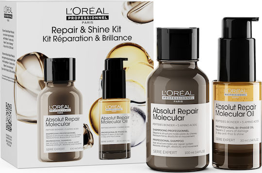 L'Oréal Professionnel Serie Expert Absolut Repair Molecular Mini Duo Σετ Περιποίησης Μαλλιών Αναδόμησης & Θρέψης για Ταλαιπωρημένα Μαλλιά με Σαμπουάν & Λάδι 2τμχ