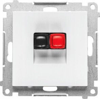 Simon 55 Speaker Socket 1-fold Module Wires Cross Section Input Output 2,5 Mm2 Matt White Tgl1.01/111