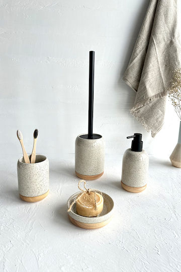 SteweHome Set Accesorii Baie Ceramică Bej 4 Bucăți