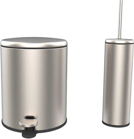 SteweHome SteweHome Metallisches Badezimmer Mülleimer und Bürsten Set