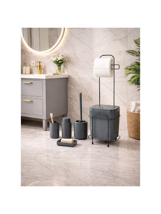 SteweHome Set Accesorii Baie Plastic Gri 5 Bucăți