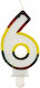 Glitter Number Candle "6" 1 Pc