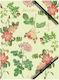 A4 Lacquered Cardboard Folder Corner Elastic Roses Bt601-d3