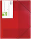Folder Elastic Band Q-connect A4 3 Flaps 400 Mic Transparent Red Kf02311
