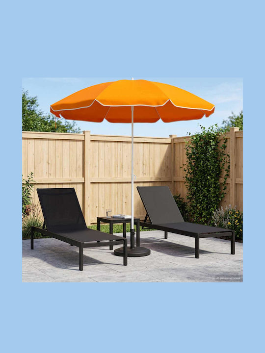 Round Aluminum Garden Parasol Orange Diameter 1.6m