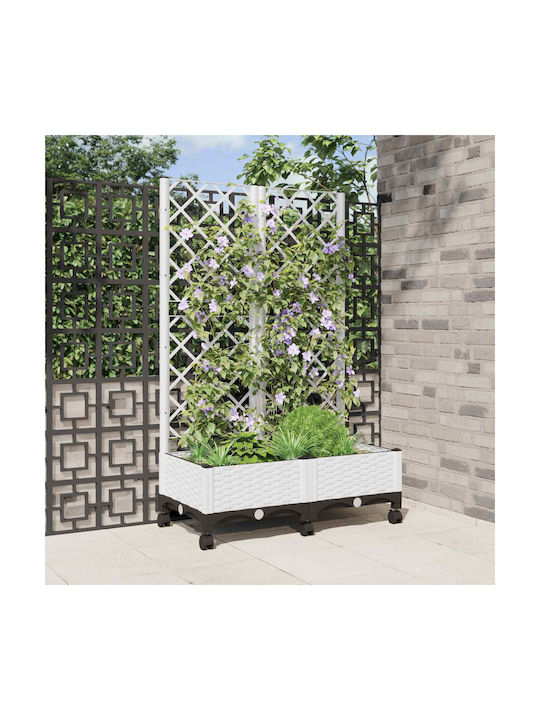 vidaXL Plastic White Planter Box 80x40x131.5cm