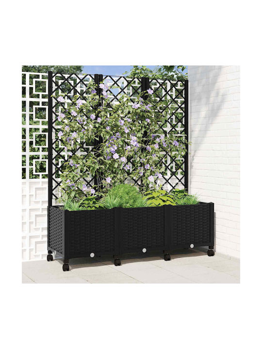 vidaXL Zardinieră Planter Box Din Plastic Neagr...