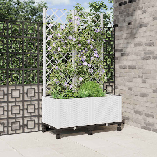 vidaXL Kunststoff Blumenkasten Weiß 80x40x146cm